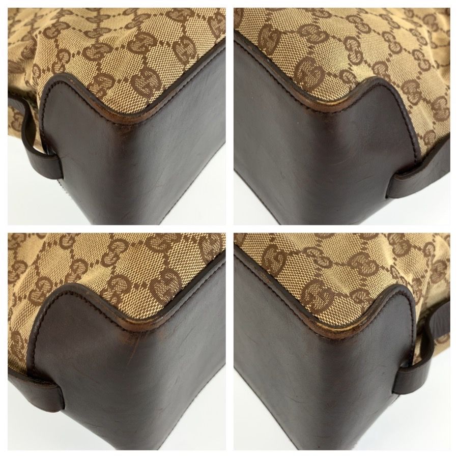 Gucci GG Canvas Leather Tote Bag