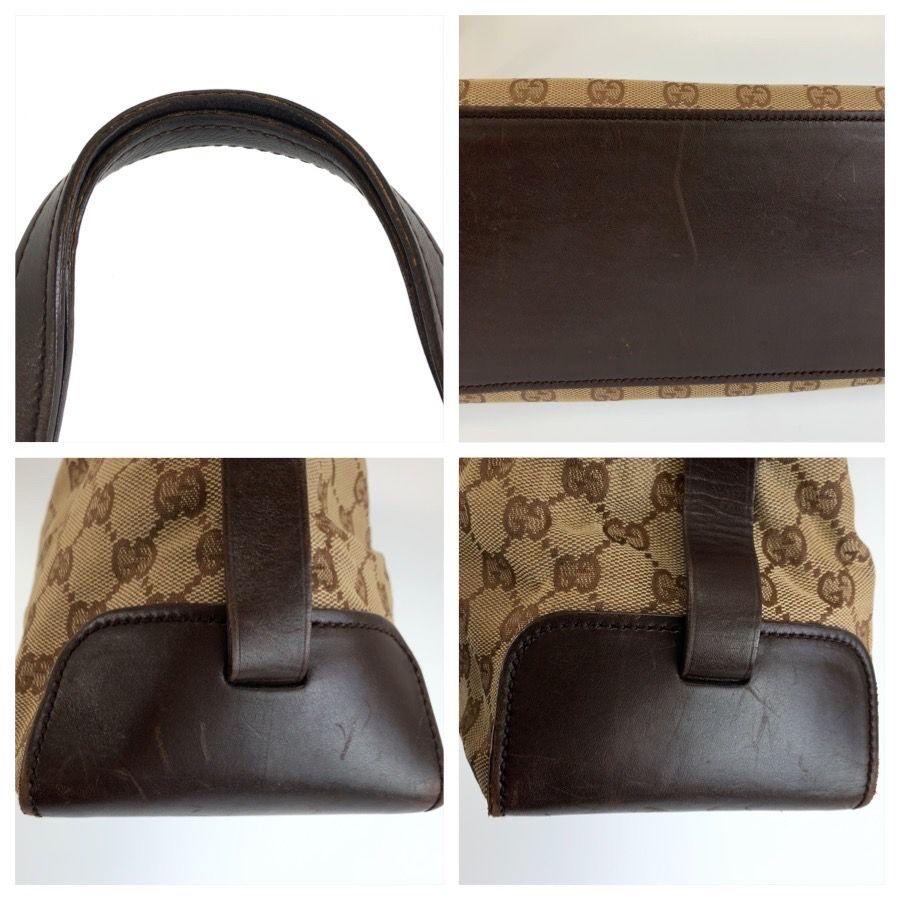 Gucci GG Canvas Leather Tote Bag