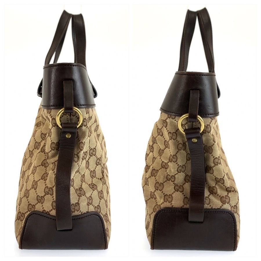 Gucci GG Canvas Leather Tote Bag