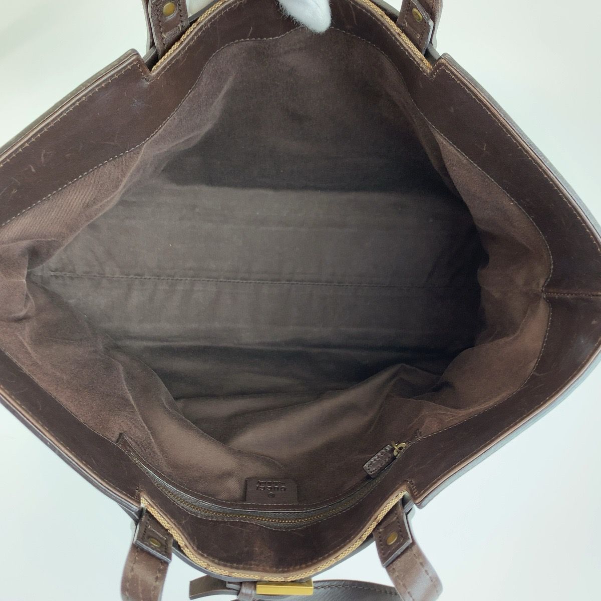 Gucci GG Canvas Leather Tote Bag