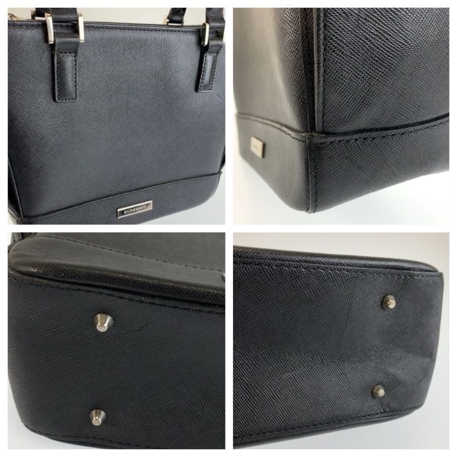 Burberry Check Leather Tote Bag