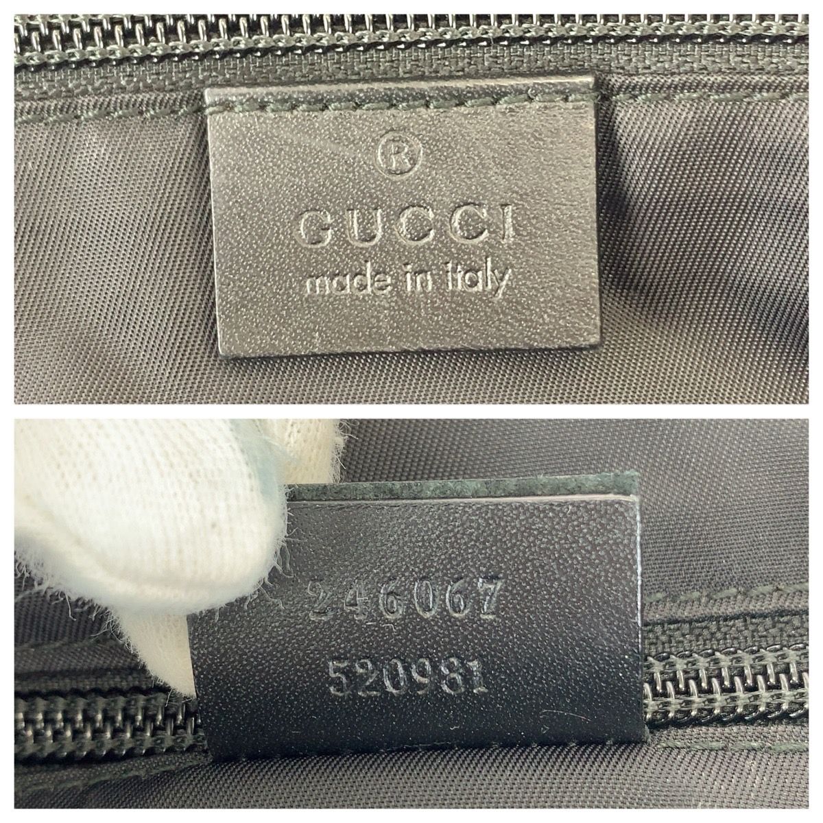 Gucci Shearling Line Nylon Leather Shoulder Bag