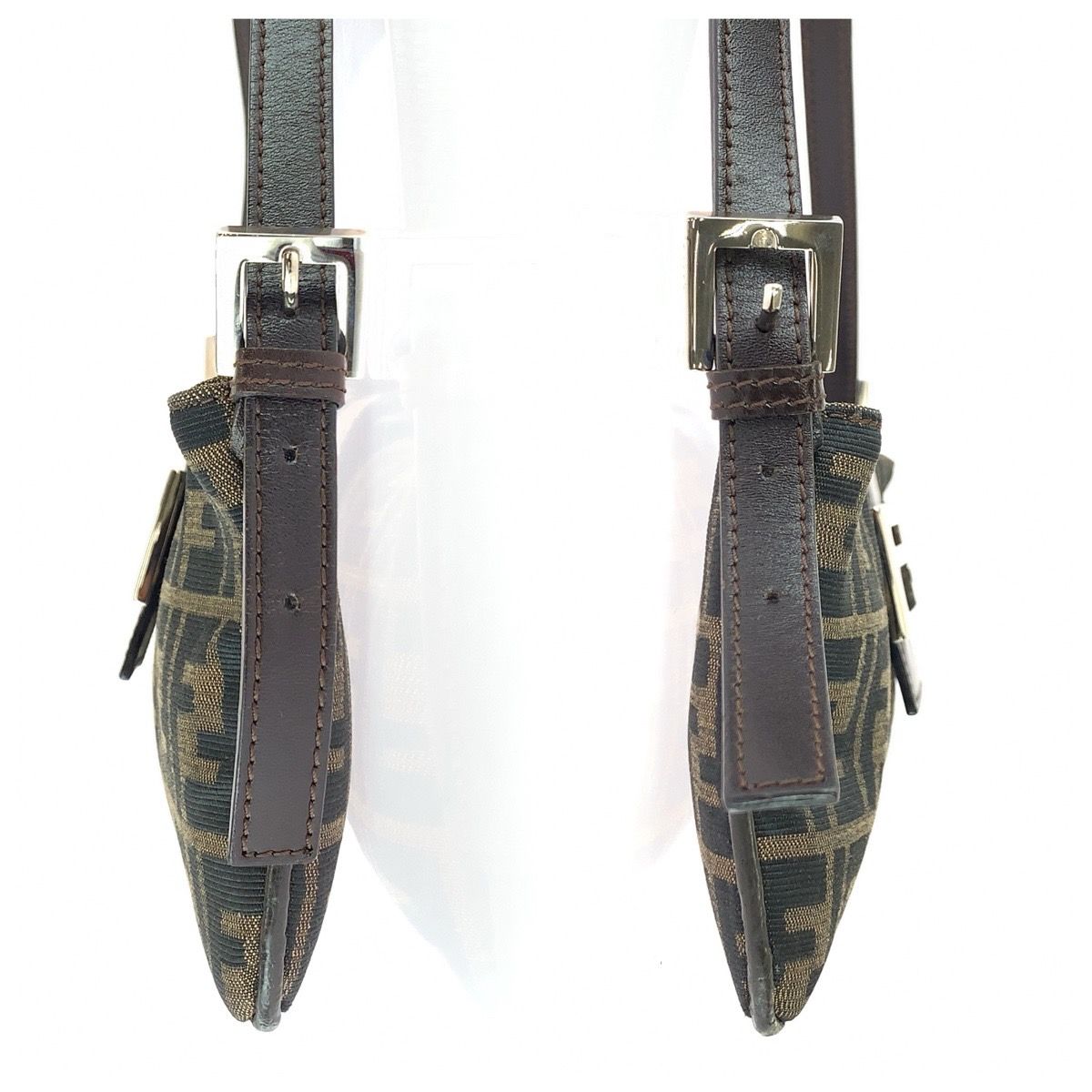Fendi Zucca Canvas Leather Shoulder Bag