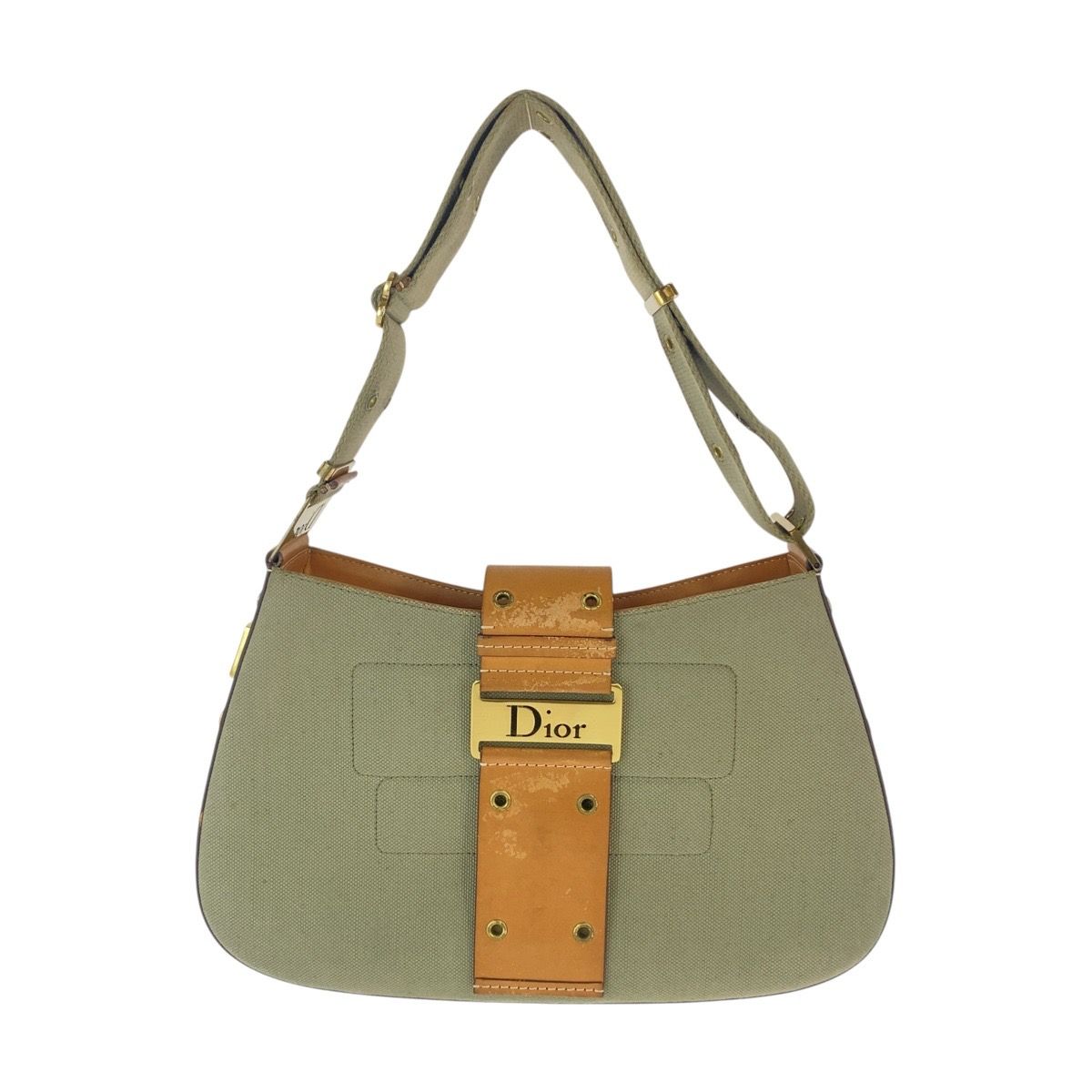 Christian Dior Street Chic Canvas Leather Shoulder Bag