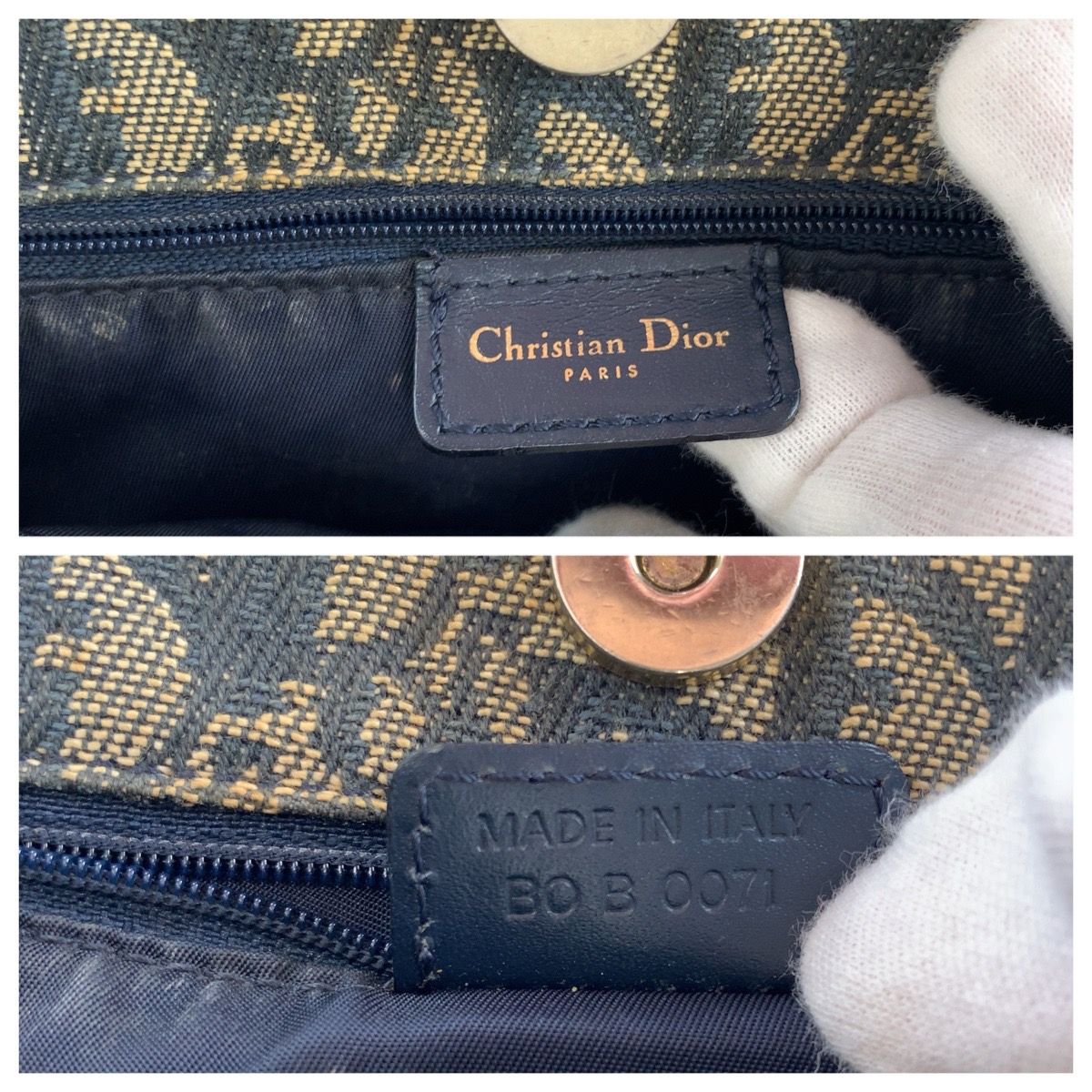 Dior Trotter Canvas Leather Tote Bag