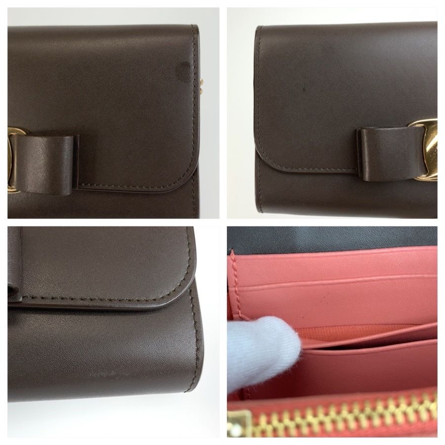 Salvatore Ferragamo Vara Ribbon Leather Chain Wallet