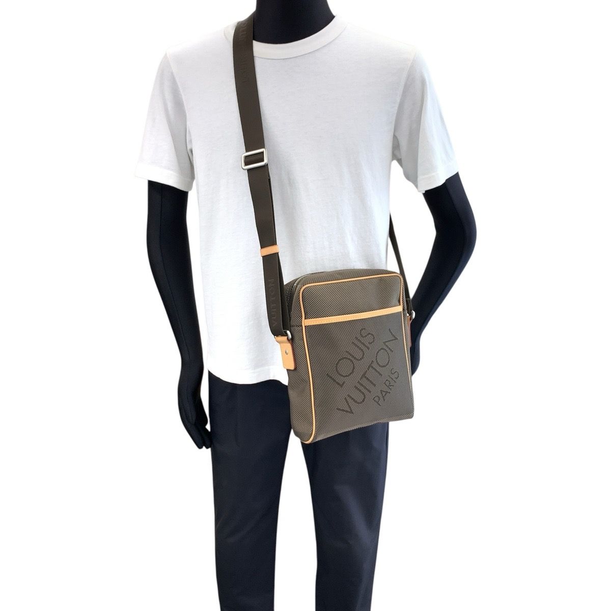 Louis Vuitton Citadin Damier Geant Nylon Leather Shoulder Bag