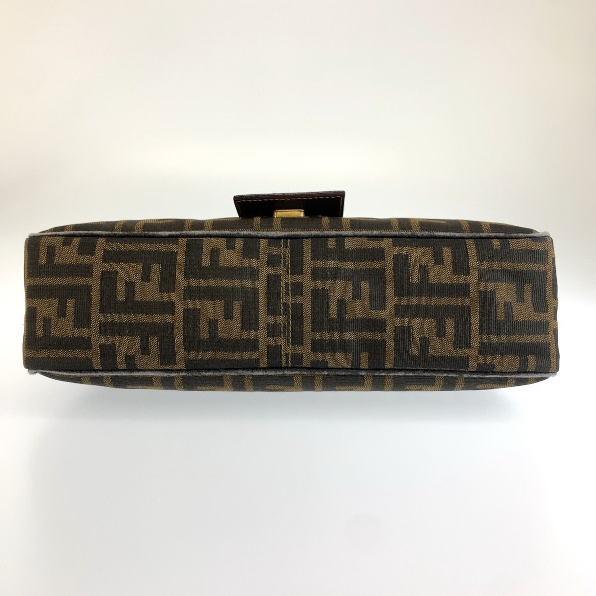 Fendi Zucca Canvas Leather Shoulder Bag