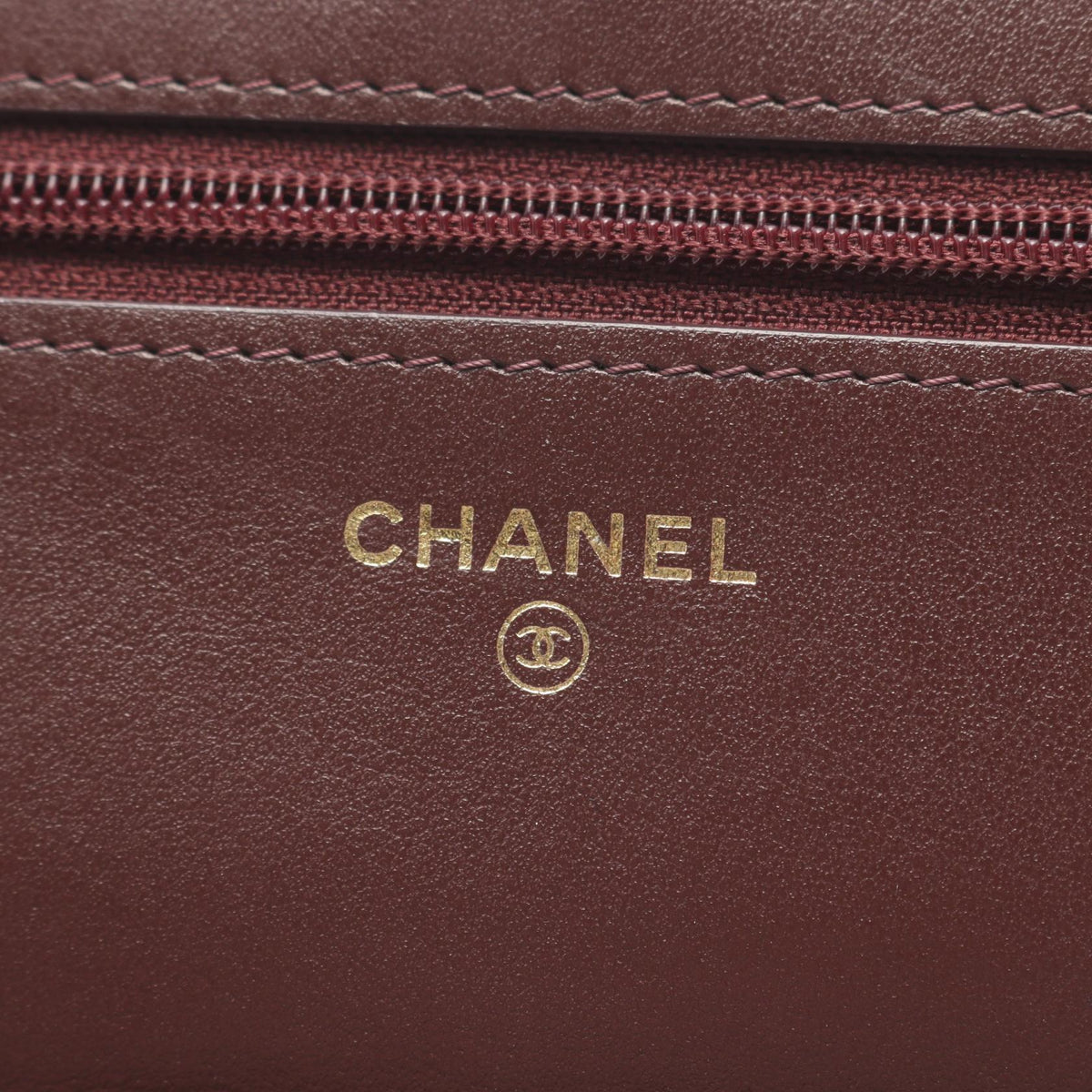 Preloved CHANEL Navy/Brown Matelasse Marine Charm wool×leather 2101219717791