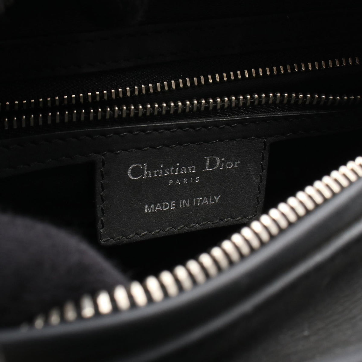 Preloved Dior LADY DIOR Christian Dior Cannage 2WAY Handbag Black leather 2101220080150