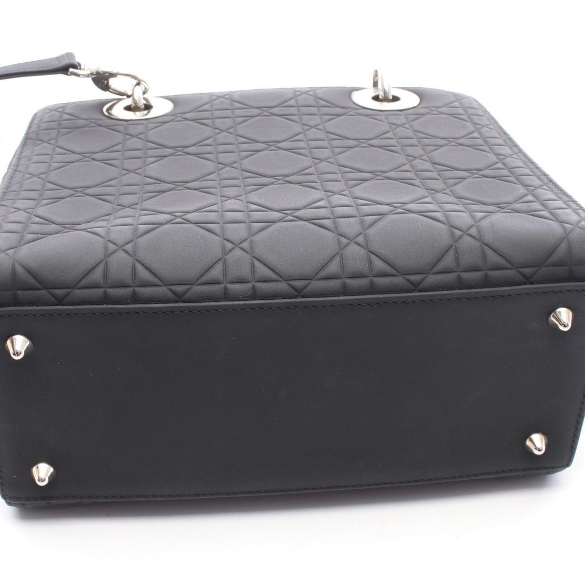 Preloved Dior LADY DIOR Christian Dior Cannage 2WAY Handbag Black leather 2101220080150