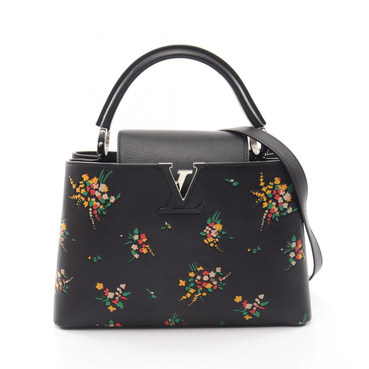 Preloved LOUIS VUITTON CapucinePM Blossom 2WAY Black/Multicolor Handbag 2101220019754