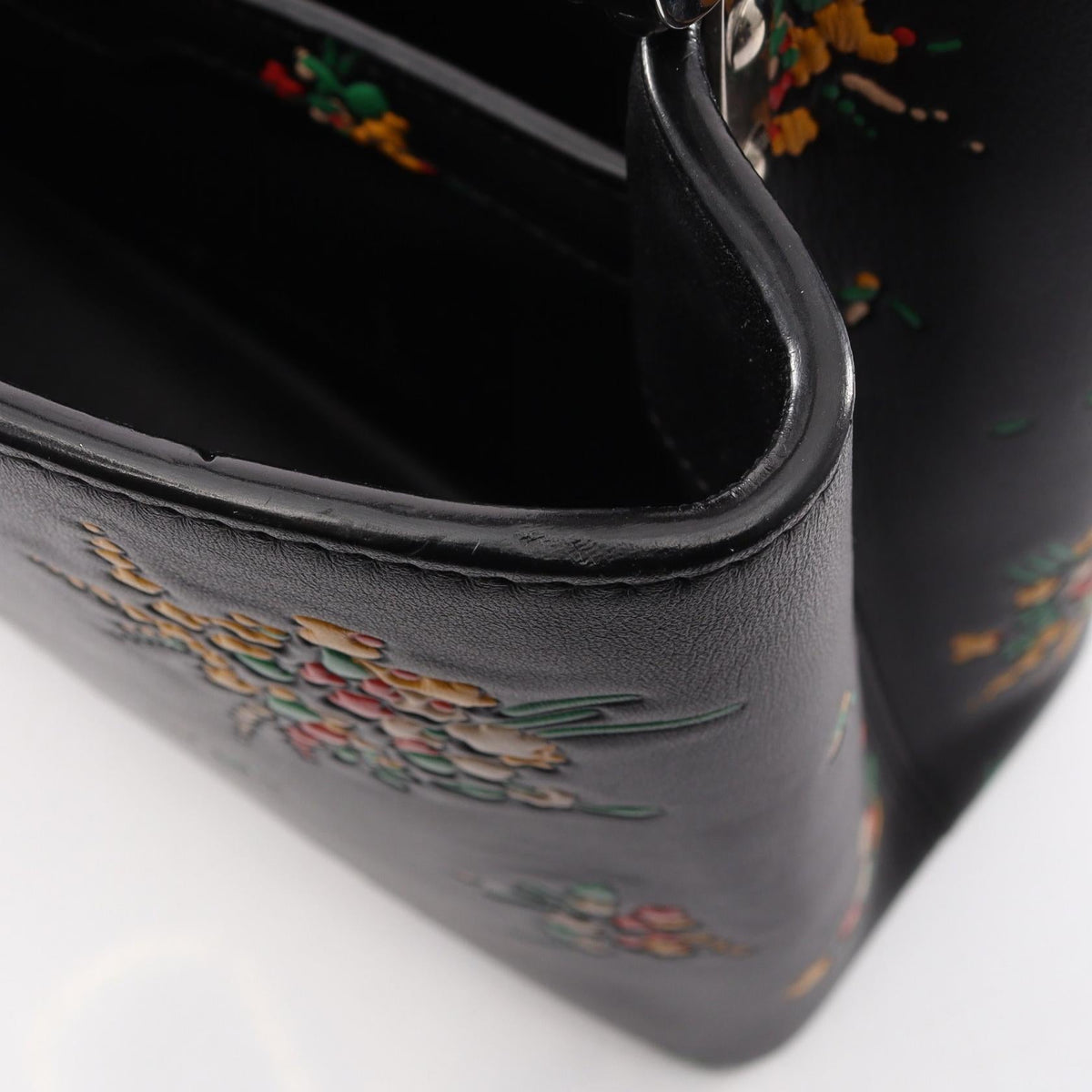 Preloved LOUIS VUITTON CapucinePM Blossom 2WAY Black/Multicolor Handbag 2101220019754