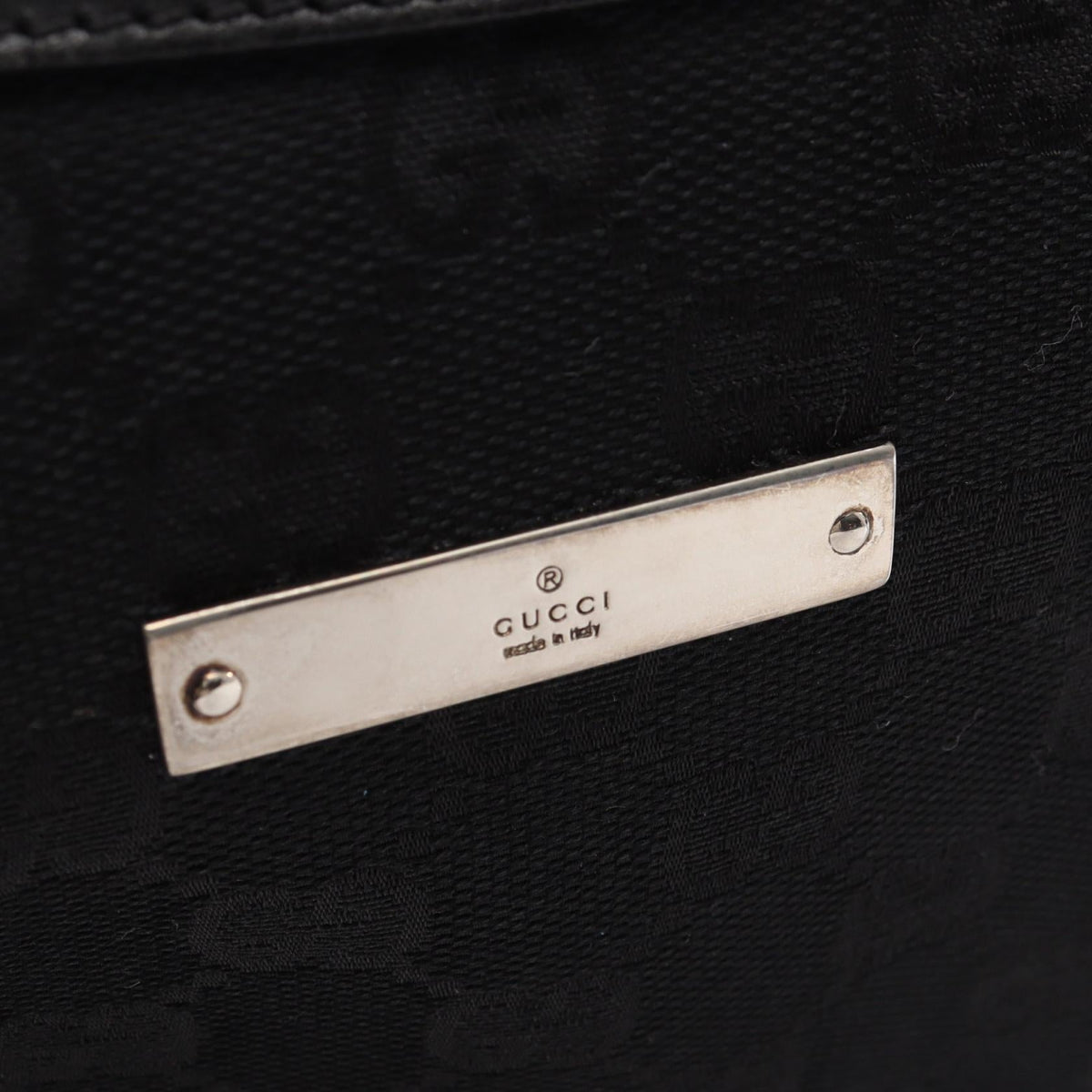 Preloved GUCCI GG canvas Shoulder Bag Black canvas×leather 35098 2101220013332