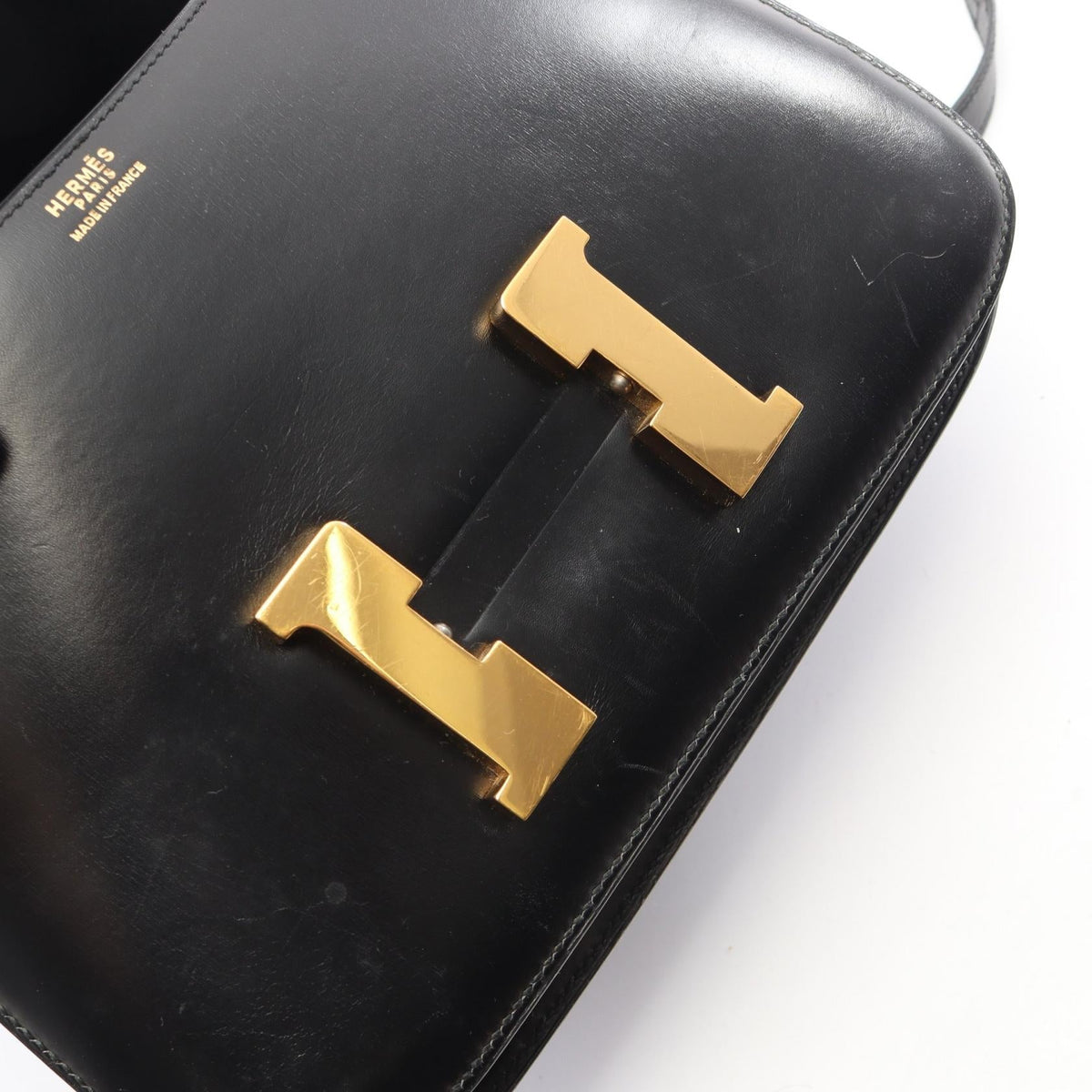 Preloved HERMES Constance 23 Shoulder Bag Black Box calf leather Calfskin (cowhide) 2101219974262