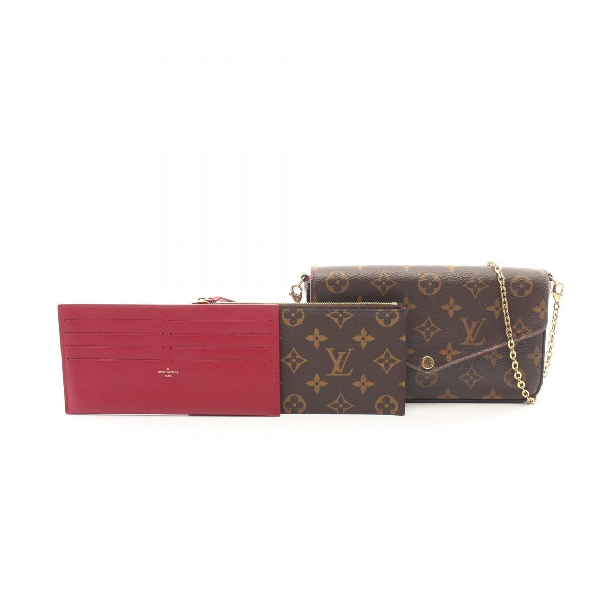 Preloved LOUIS VUITTON Felicie Monogram Fuschia Pochette Brown Shoulder Bag M61276 2101219959054