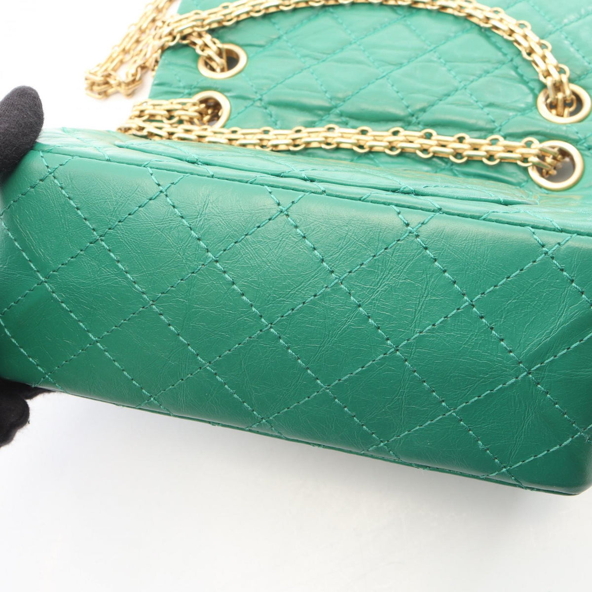 Preloved CHANEL Green 2.55 Mini Matelasse leather 2101219839912