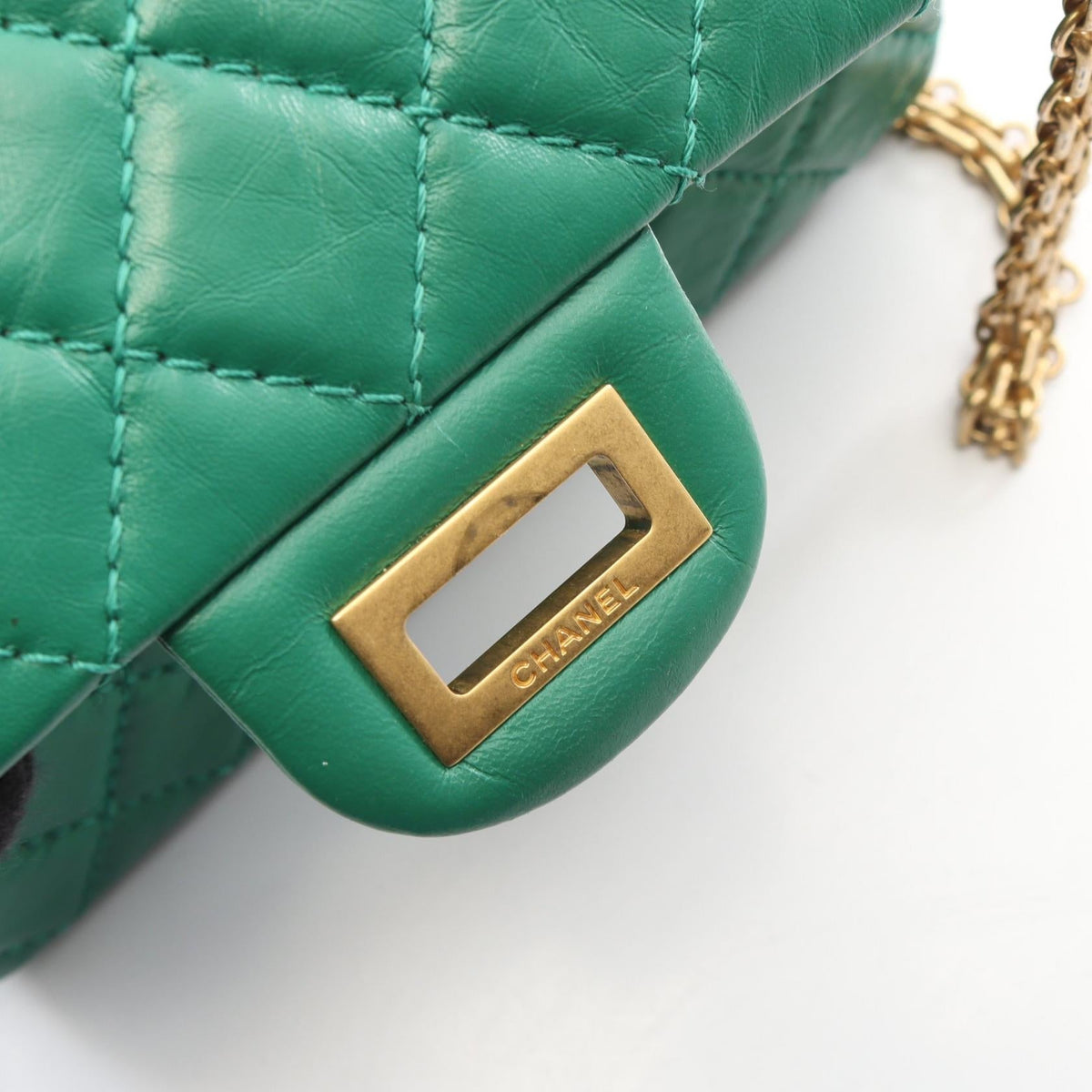 Preloved CHANEL Green 2.55 Mini Matelasse leather 2101219839912