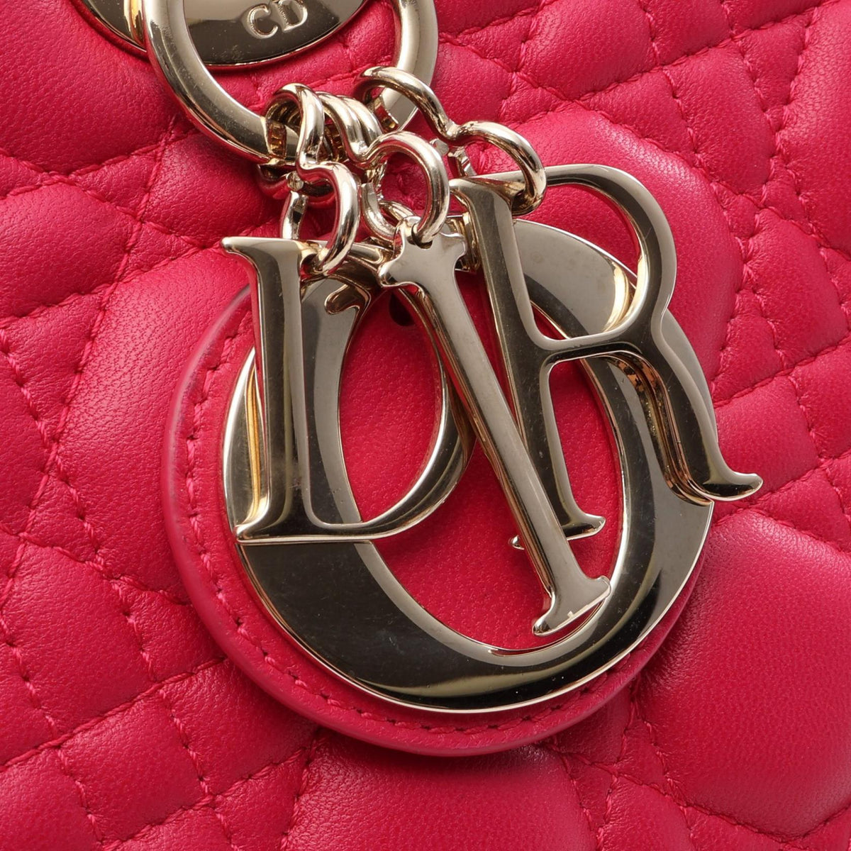 Preloved Dior Lady Christian Dior Large Cannage 2WAY Handbag Pink leather 2101219806648