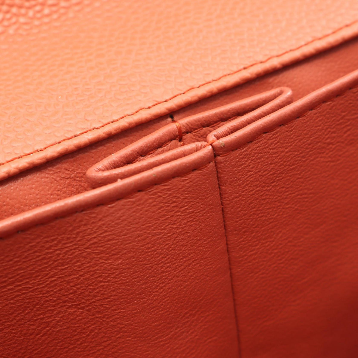 Preloved CHANEL Orange Matelasse East West Grained Calfskin leather 2101220059675