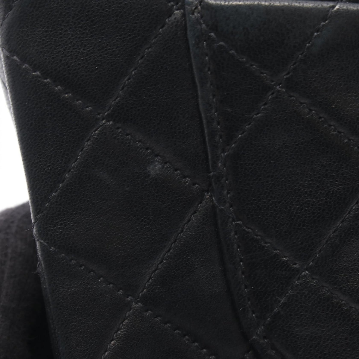 Preloved CHANEL Black Matelasse W flap Lambskin (sheep leather) 2101219478067