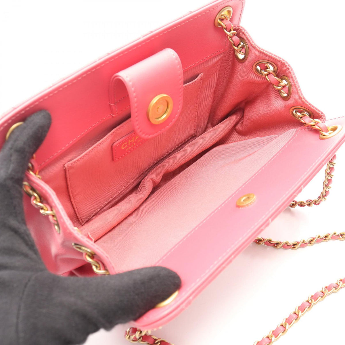 Preloved CHANEL Pink Matelasse COCO Mark Lambskin (sheep leather) AS1750 2101219815411