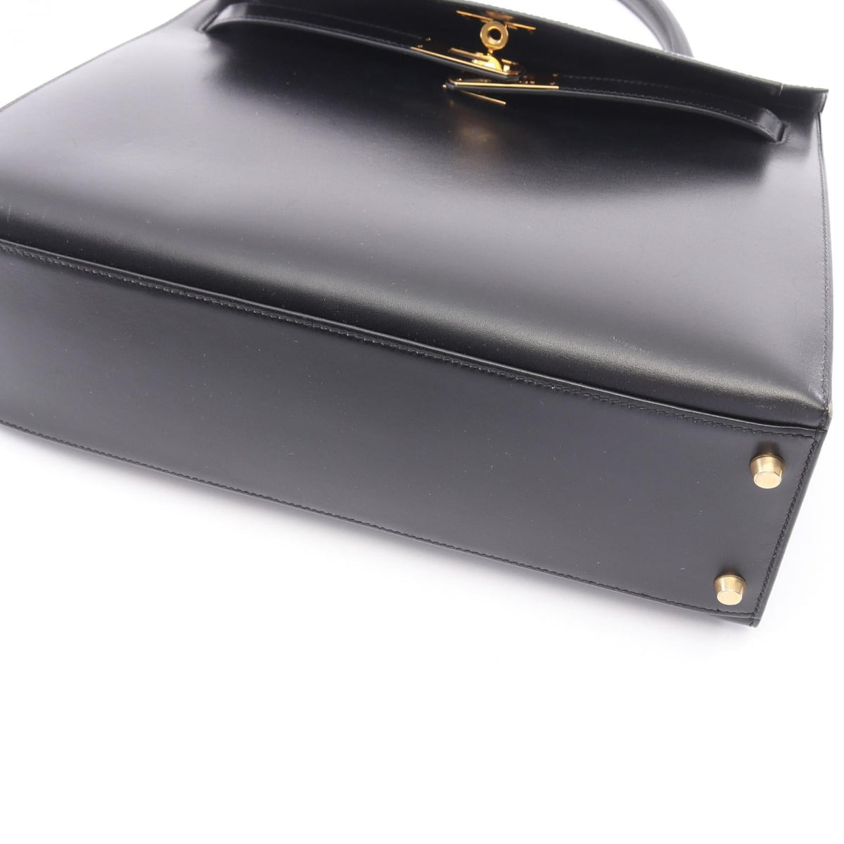 Preloved HERMES Kelly 32 outer stitch 2WAY Handbag Black Box calf leather Calfskin (cowhide) 2121400014638