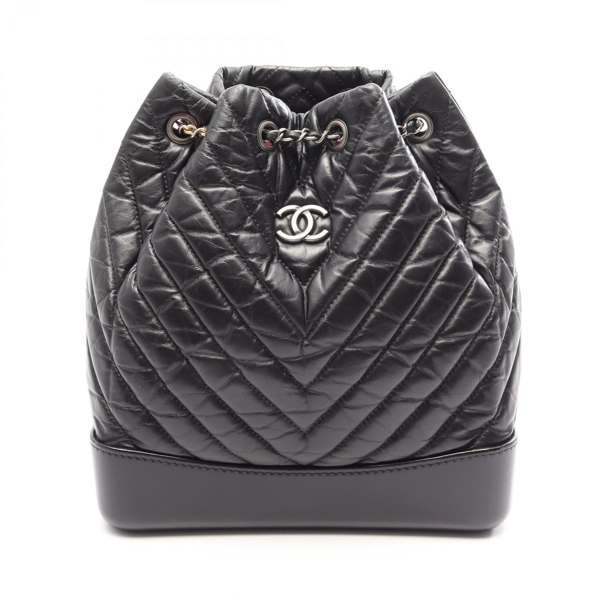 Preloved CHANEL Black Gabrielle de Combination Hardware leather 2101220193423