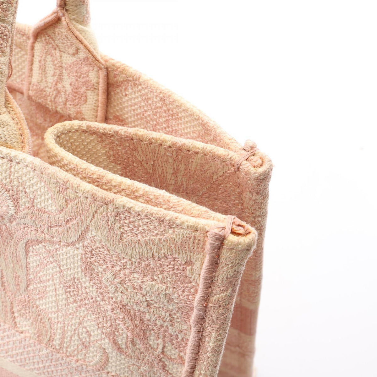 Preloved Dior BOOK TOTE Medium Tote Bag Beige/Pink canvas 2104102543330