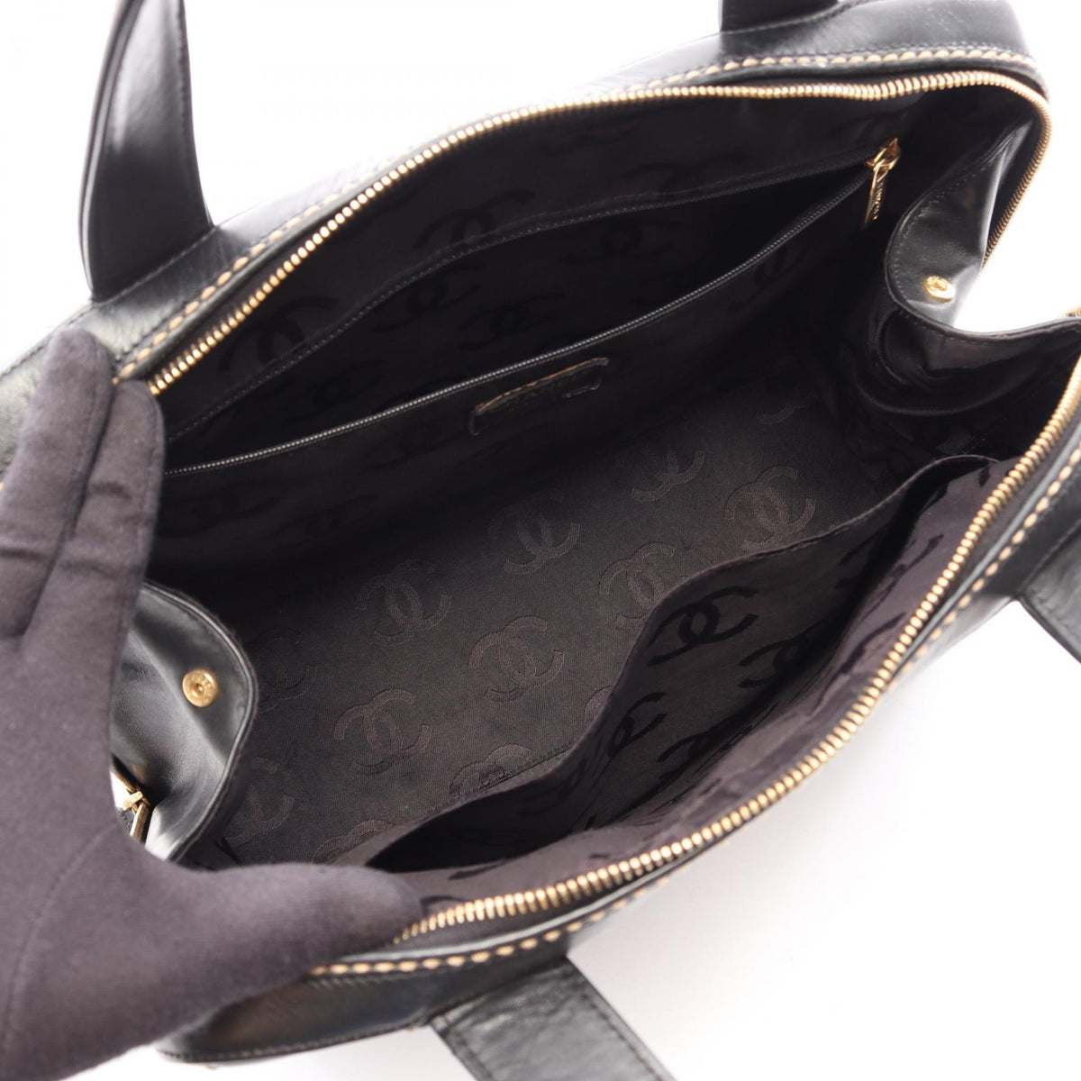 Preloved CHANEL Black Wild stitch leather 2101220203931