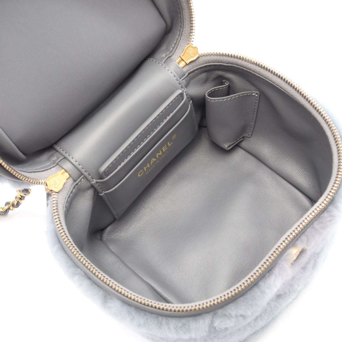 Preloved CHANEL Gray Matelasse Vanity 2WAY Mouton×leather AS3357 2120100039453