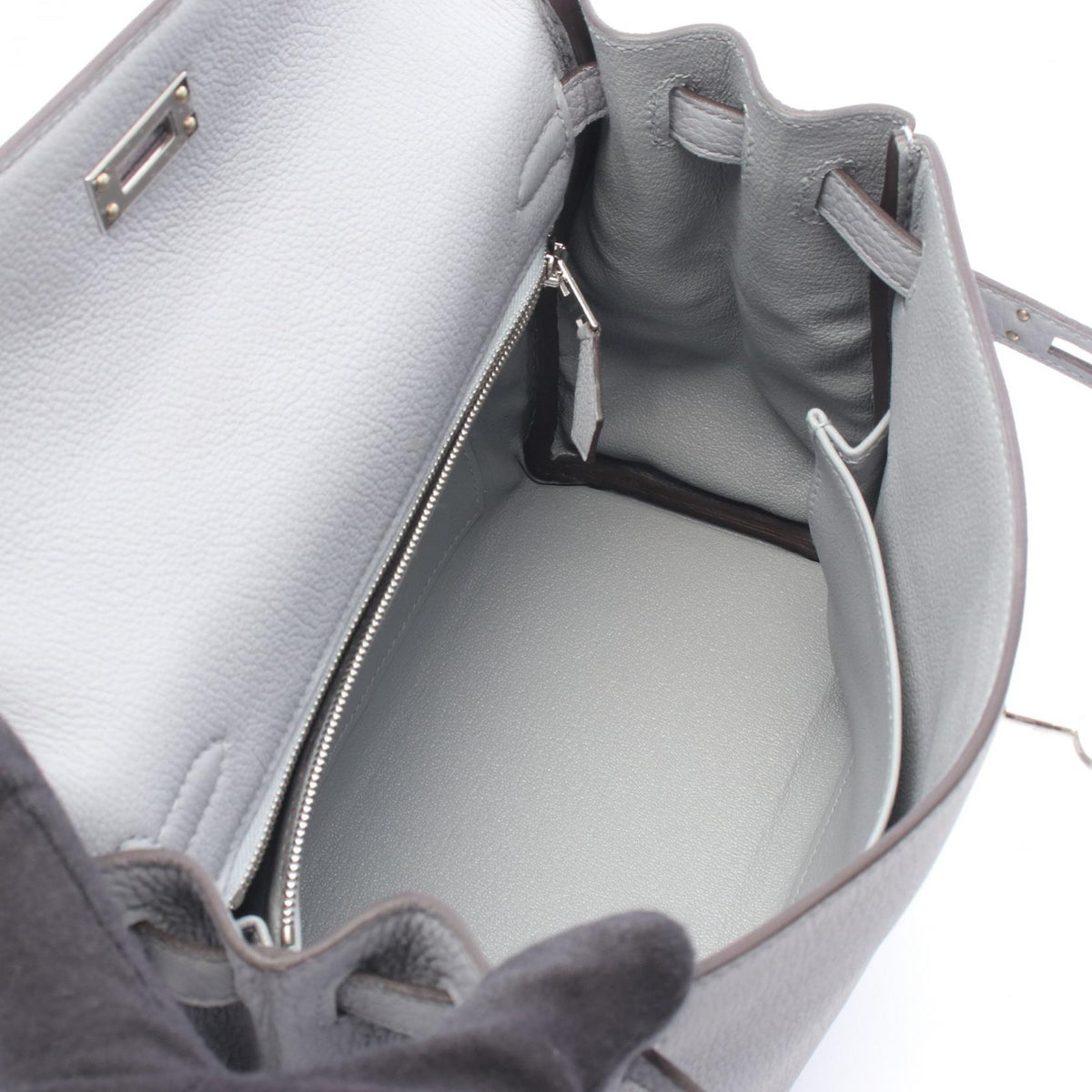 Preloved HERMES Kelly 25 Gris Pantin, Internal Stitching, 2-Way Handbag Gray Togo leather Other×Togo leather 2107601189122