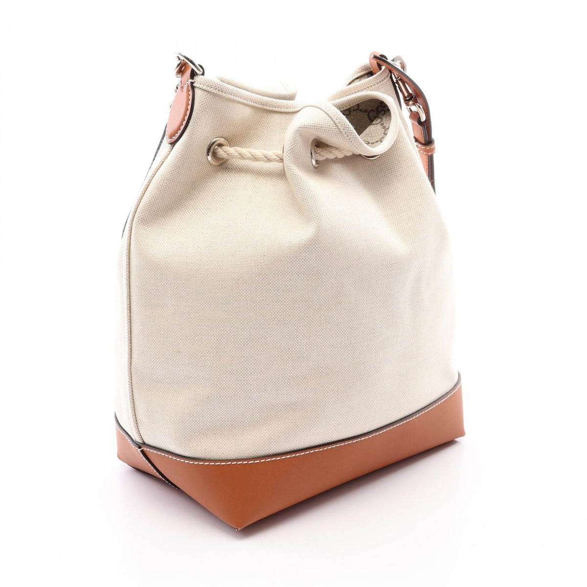 Preloved GUCCI Logo GG Supreme Bucket Bag Reversible Shoulder Bag Beige/Brown/Beige canvas×PVC coated canvas×leather 772856 2