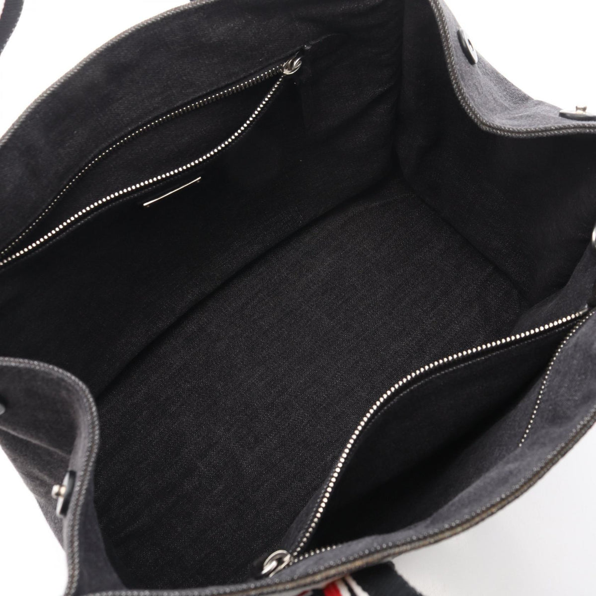 Preloved Miu Miu DENIM LOGO Tote Bag Gray/White canvas 2101219595979