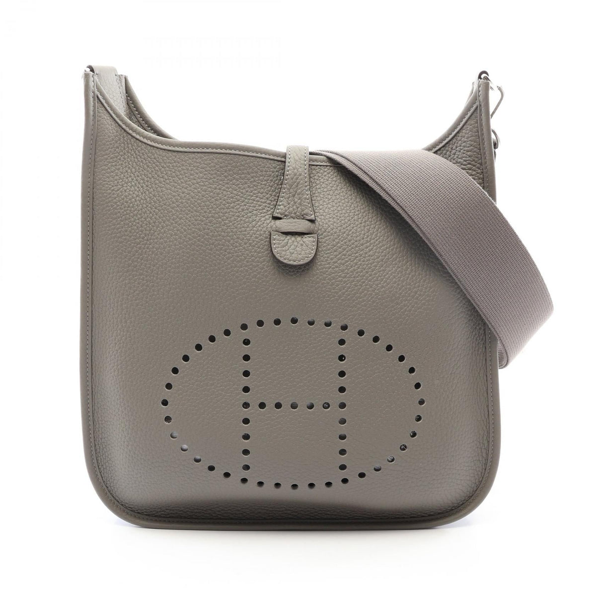 Preloved HERMES Evelyne 3 Trois PM Grimayer Shoulder Bag Gray Taurillon Clemence Other×Taurillon Clemence 2101220302795