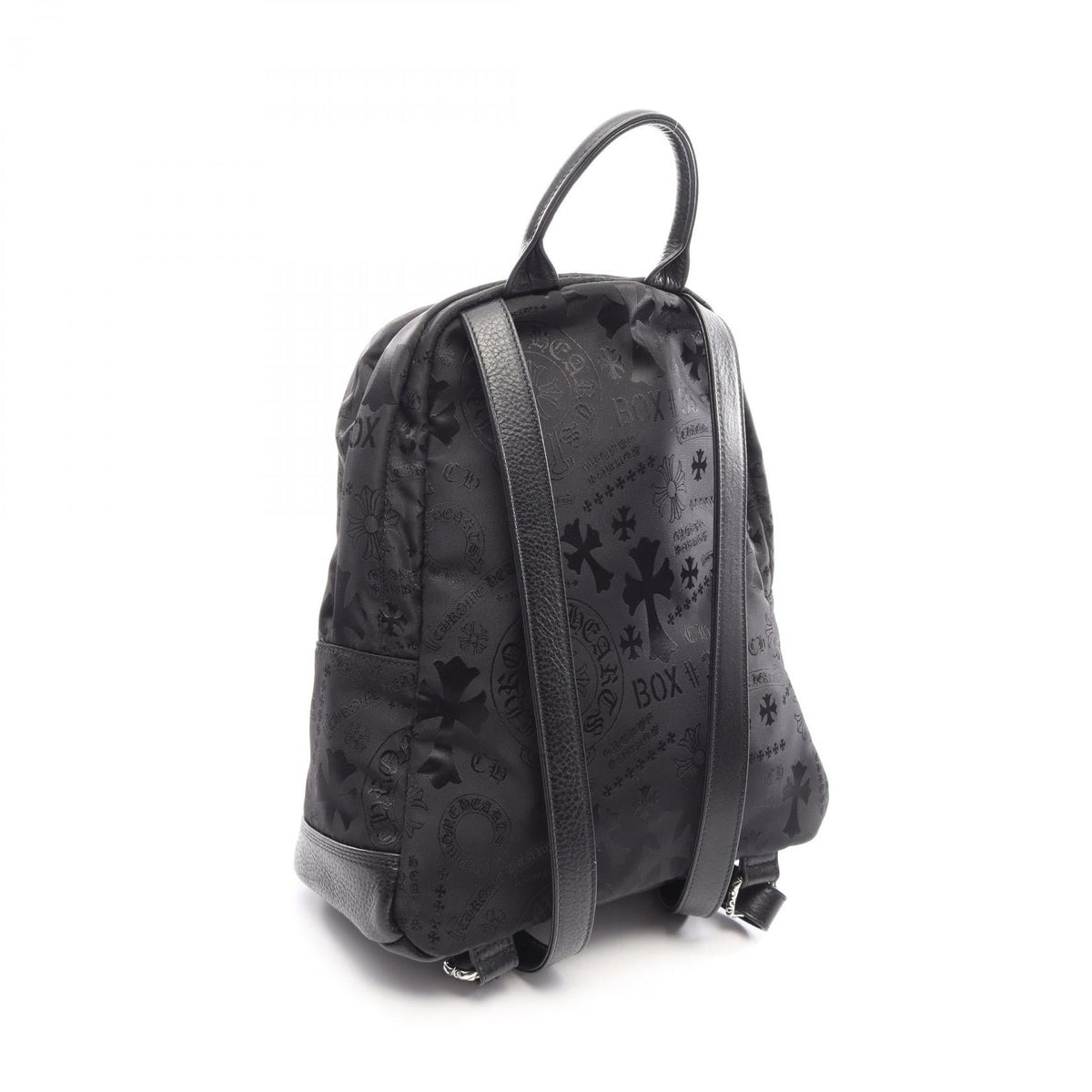 Preloved CHROME HEARTS 7TH GRADE MINI Rucksack Backpack Black Nylon×leather 2101220301064