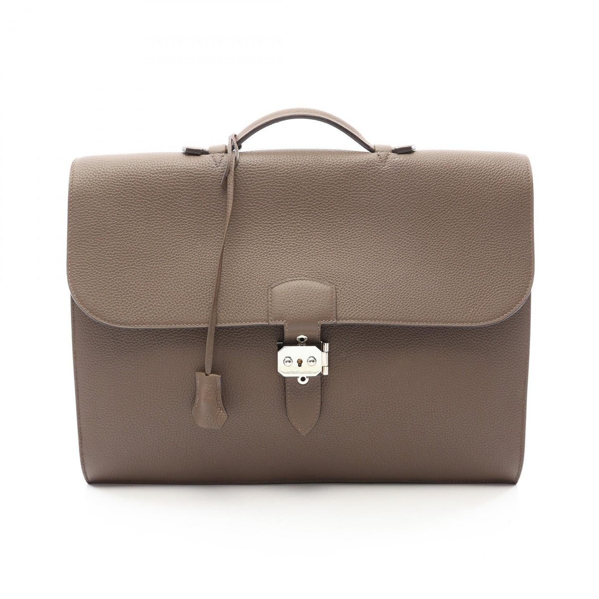 Preloved HERMES Sac à Dépêches 38 Taupe Business bag Gray Togo leather Other×Togo leather 2101220263904