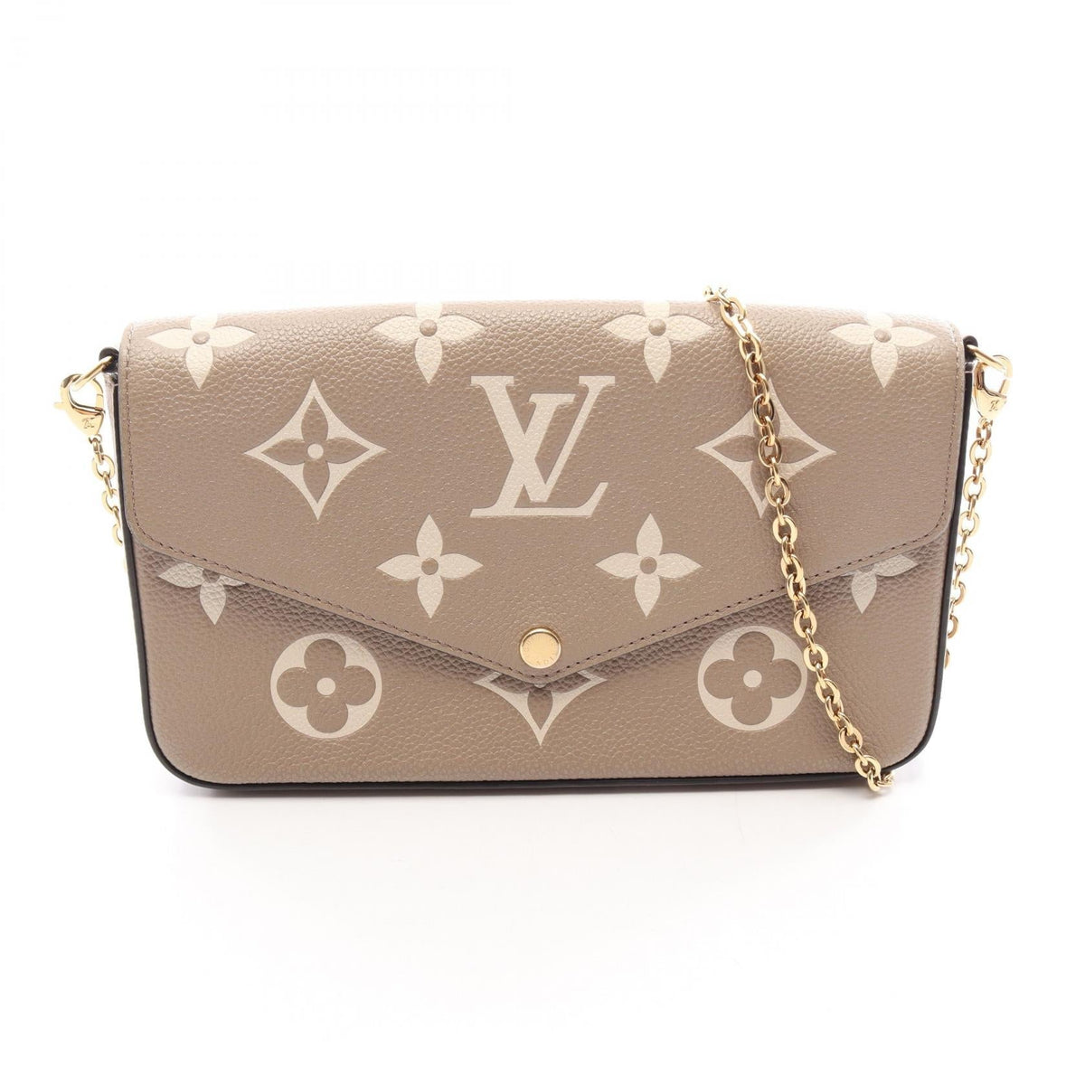 Preloved LOUIS VUITTON Pochette Felicie Monogram Empreinte Tourterelle Crème Beige Shoulder Bag M69977 2104102553674