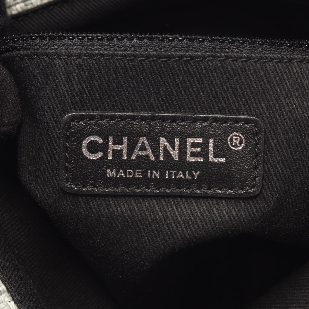 Preloved CHANEL Gray/Black Deauville canvas×leather 2101220291969