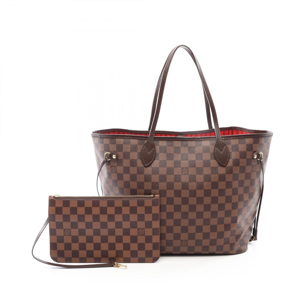 Preloved LOUIS VUITTON Neverfull MM Damier Ebene Cerise Brown Tote Bag N41358 2101220289249