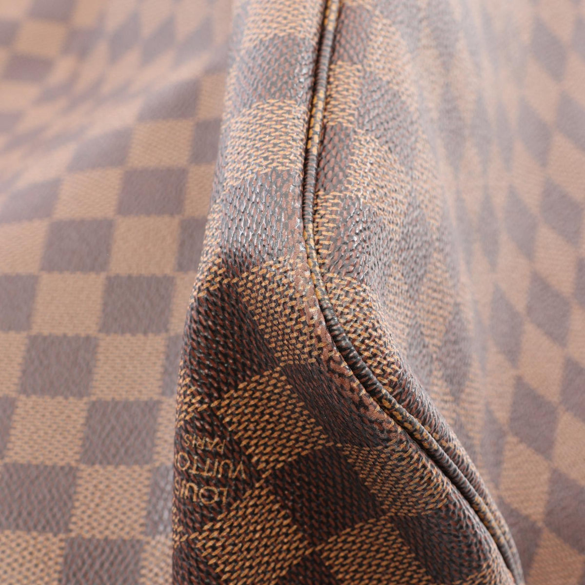 Preloved LOUIS VUITTON Neverfull MM Damier Ebene Cerise Brown Tote Bag N41358 2101220289249