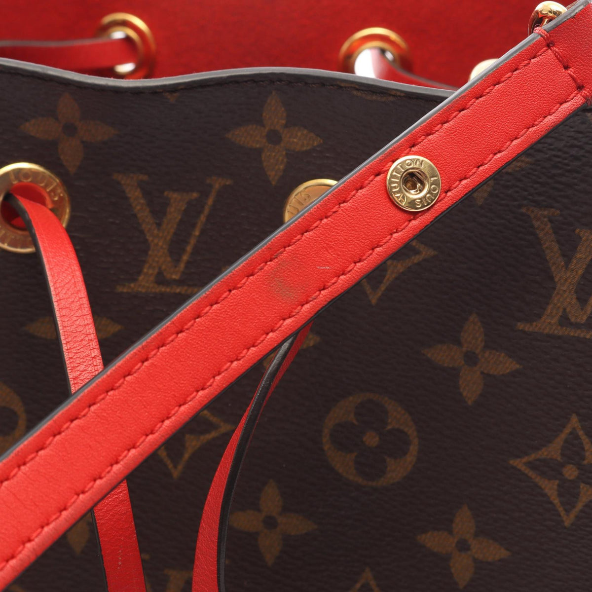 Preloved LOUIS VUITTON NeoNoe Monogram Coquelicot Red Brown/Red Shoulder Bag M44021 2101220259174