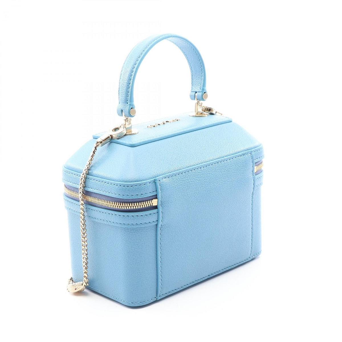Preloved BVLGARI Serpenti Jewelry Box 2WAY Handbag Blue leather 2101220299699