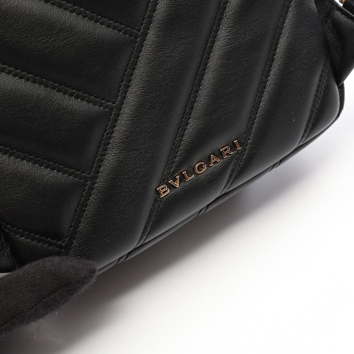 Preloved BVLGARI Serpenti Cabochon Rucksack Backpack Black leather 2101220299583