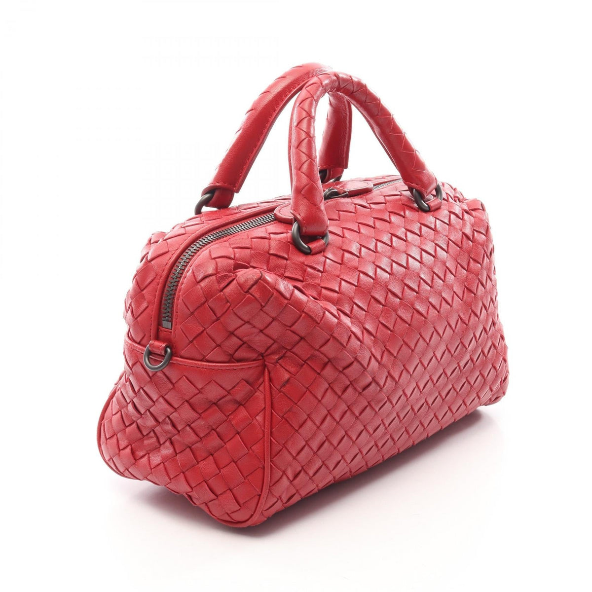 Preloved BOTTEGA VENETA Intrecciato 2WAY Handbag Red leather 2100301263611