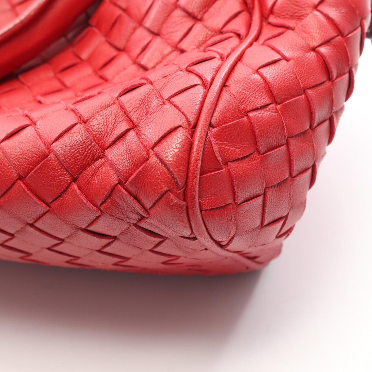 Preloved BOTTEGA VENETA Intrecciato 2WAY Handbag Red leather 2100301263611