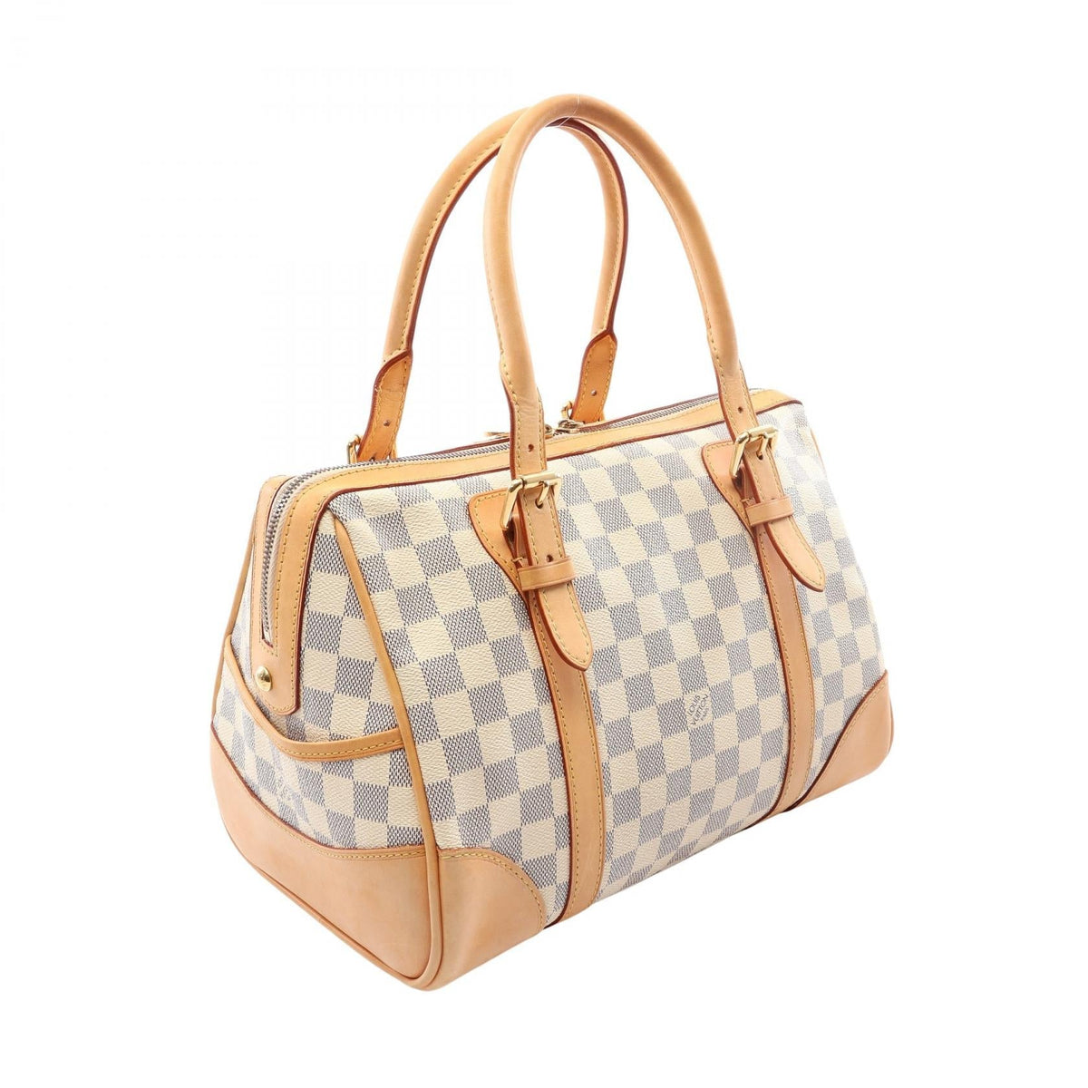 Preloved LOUIS VUITTON Berkeley Damier Azur White Handbag N52001 2101220256678