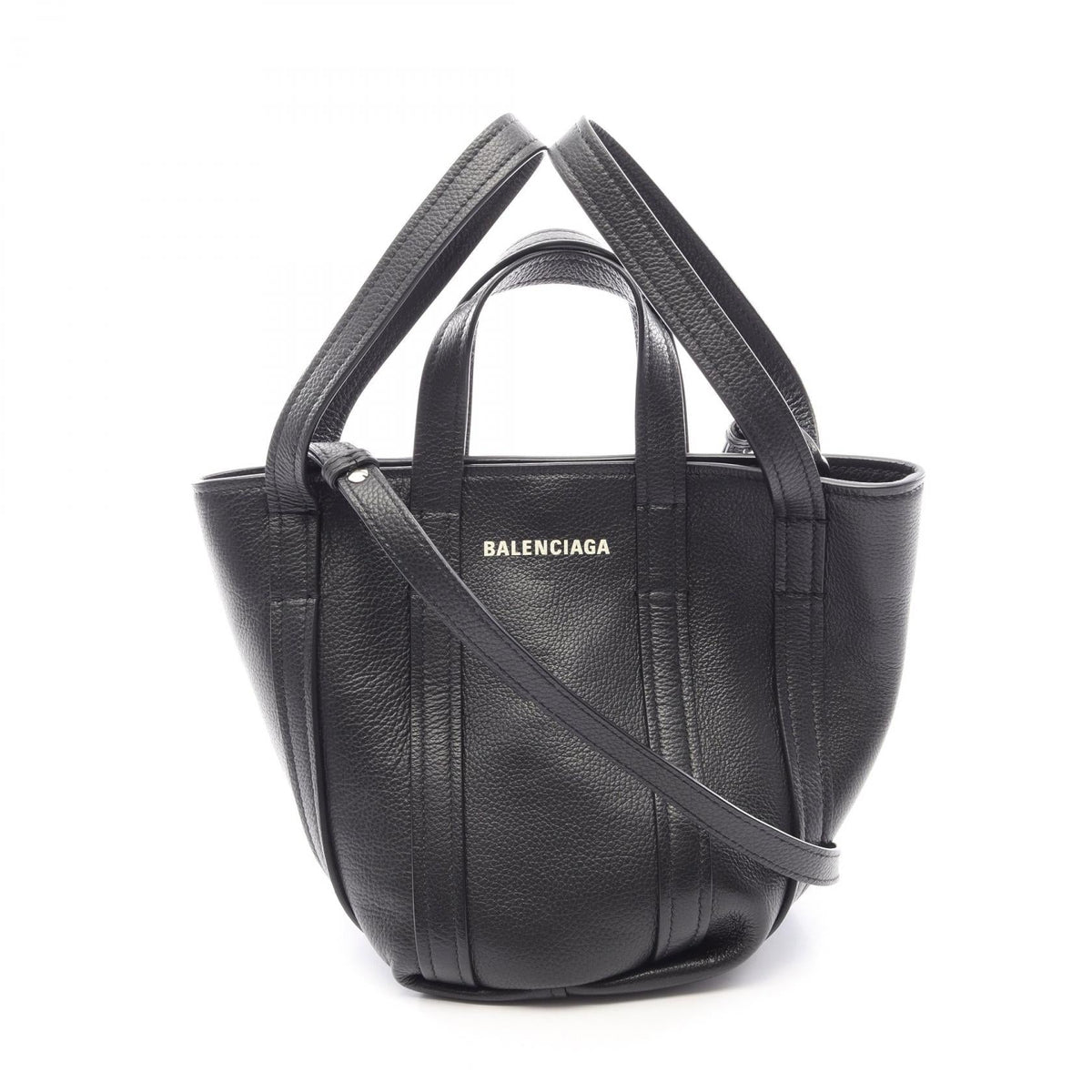 Preloved BALENCIAGA Everyday XS North South 2WAY Handbag Black leather 672793 2107400263498