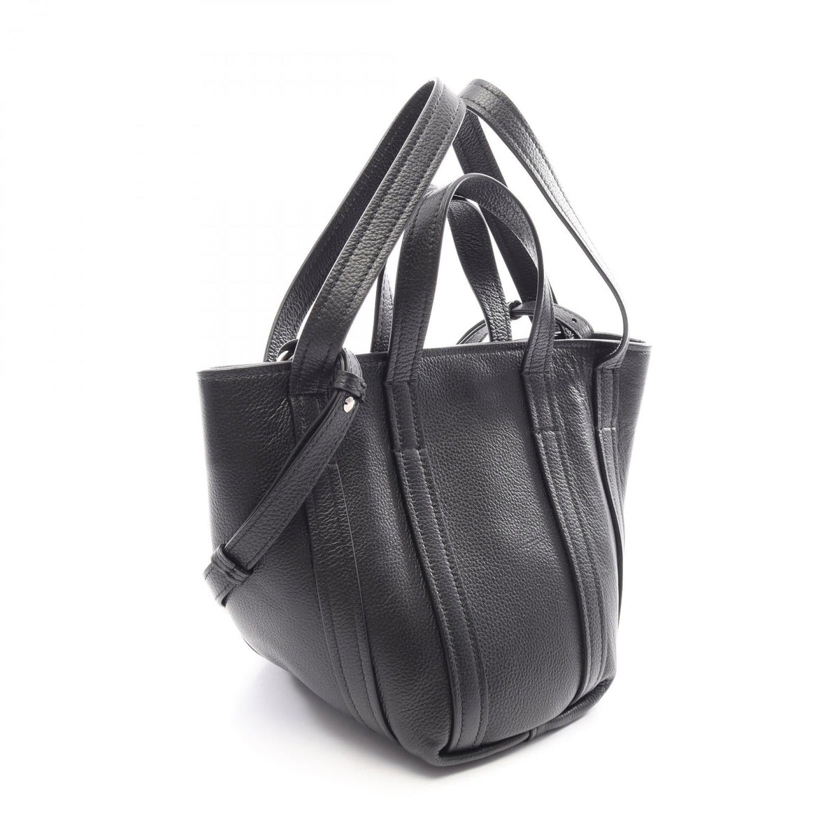 Preloved BALENCIAGA Everyday XS North South 2WAY Handbag Black leather 672793 2107400263498
