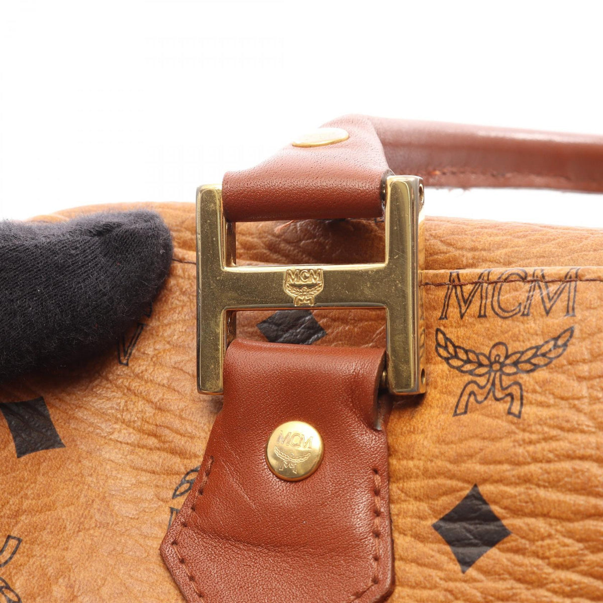 Preloved MCM Visetos 2WAY Handbag Brown PVC coated canvas×leather 2120300063951